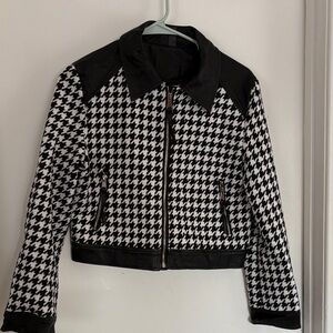 Classic Houndstooth Women's Bomber Jacket